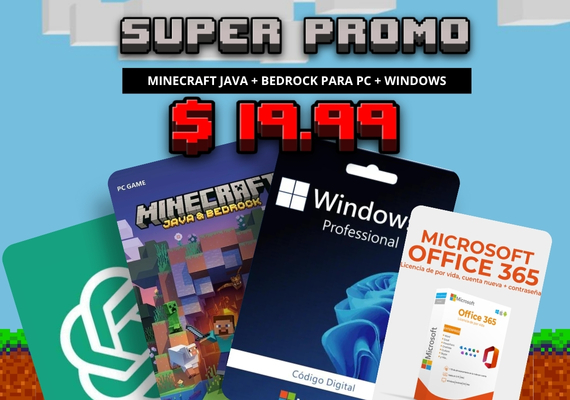 Minecraft: Java & Bedrock para PC + 🎁